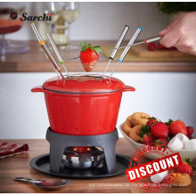 Gusseisen Emaille Koch-Tool Fondue-Set